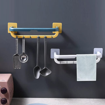 Plastic Towel Rack with Hooks