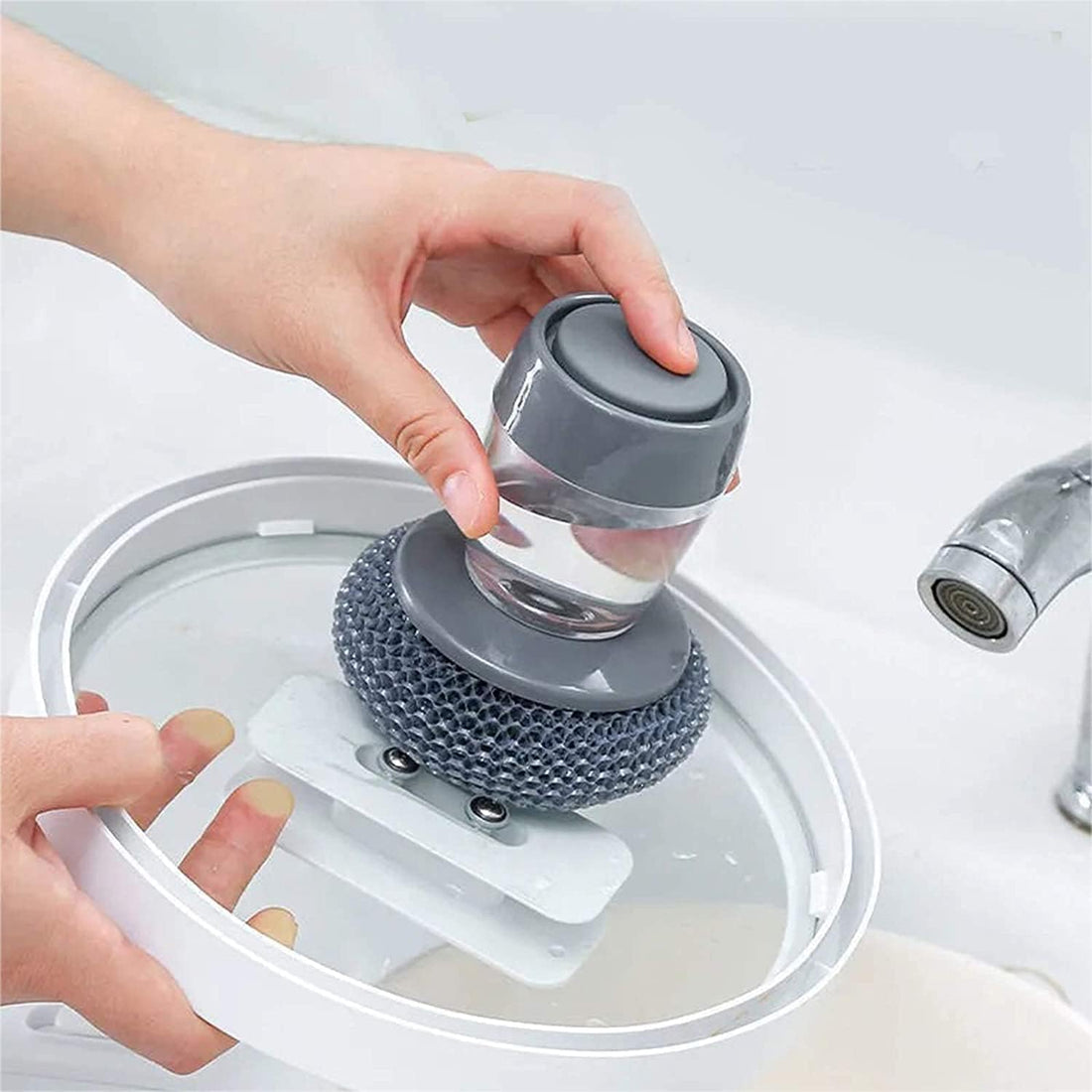 Kitchen Soap Dispensing Brush (Pack of 2)