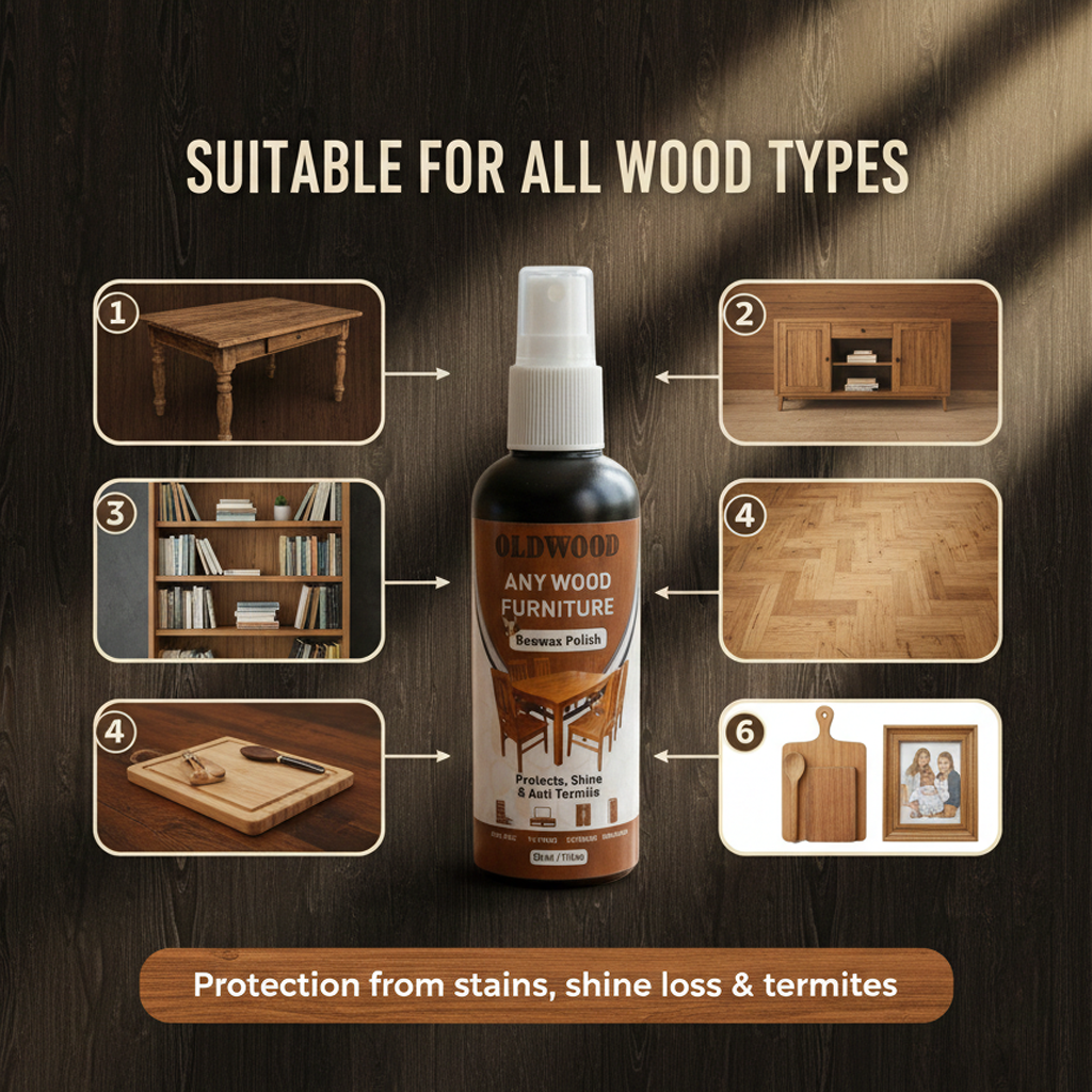 Oldwood™ Beeswax Polish- The Only Polish That Shines AND Kills Termites🛡️
